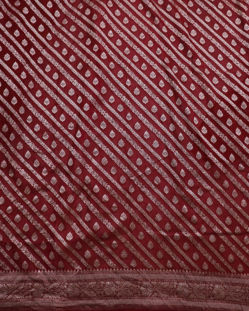 Maroon Semi Khadi georgette Saree