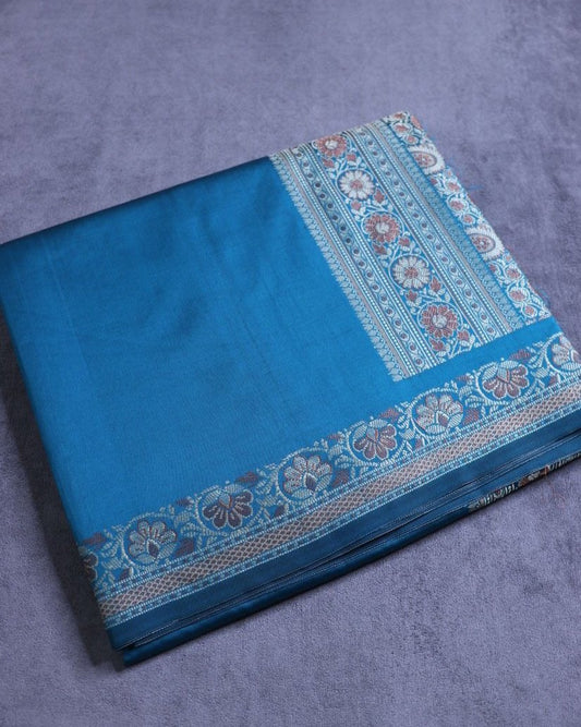 Blue Silk Resham Saree