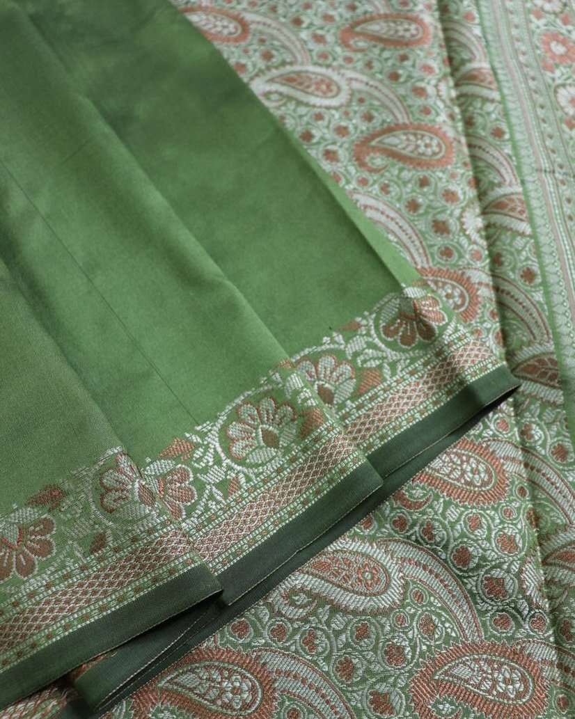 Mehendi Green Silk Resham Saree