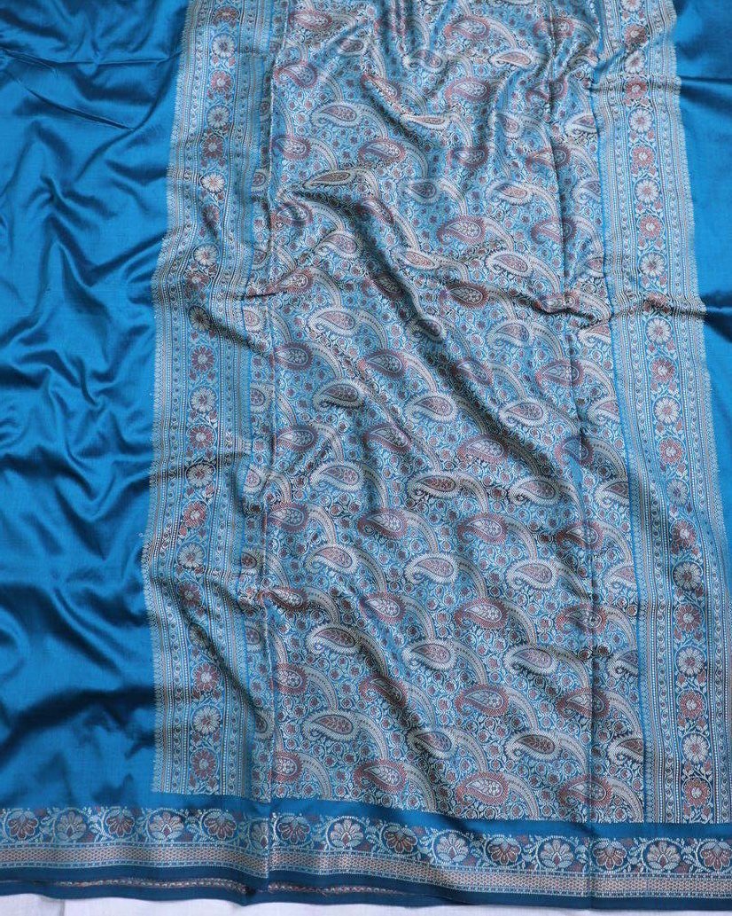 Blue Silk Resham Saree