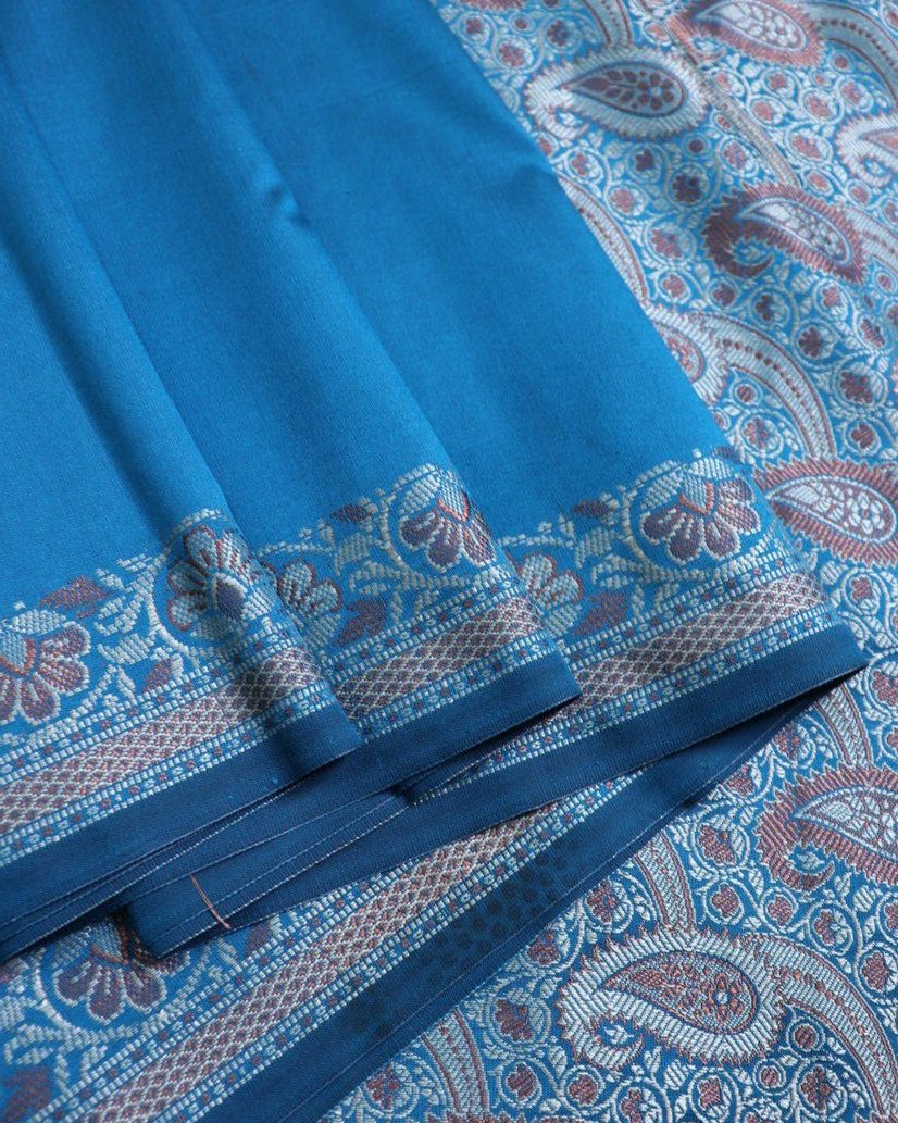 Blue Silk Resham Saree