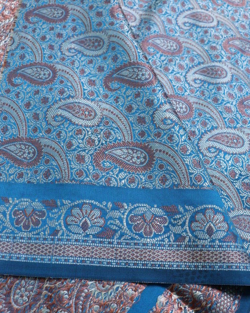 Blue Silk Resham Saree