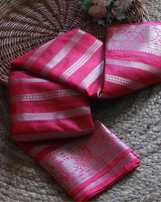 Pink Georgette Saree