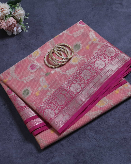 Pink Kota Silk Saree