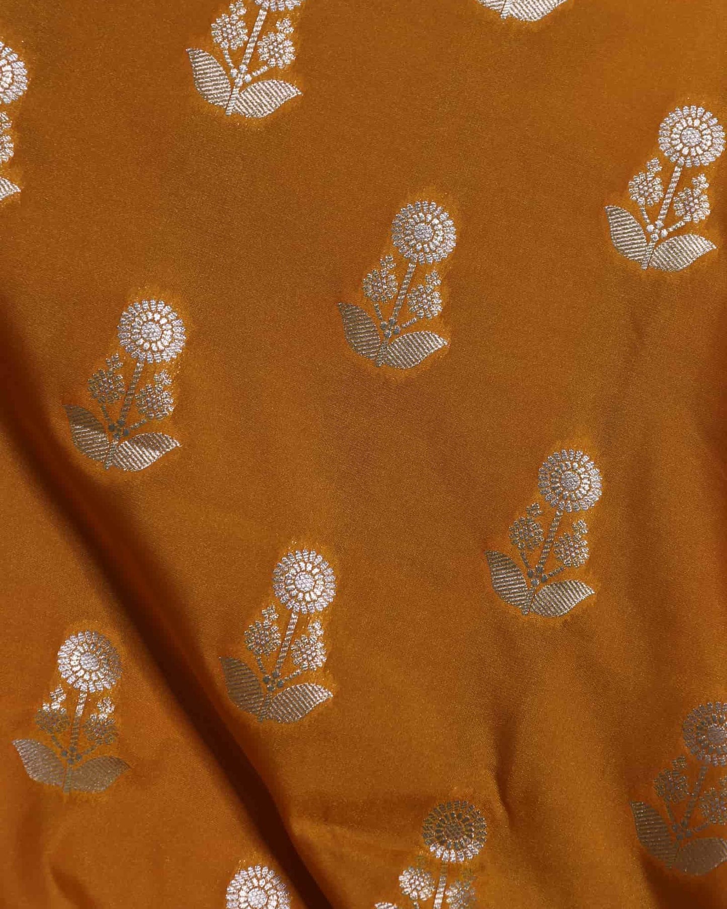 Mustard Banarasi Mashru Silk saree