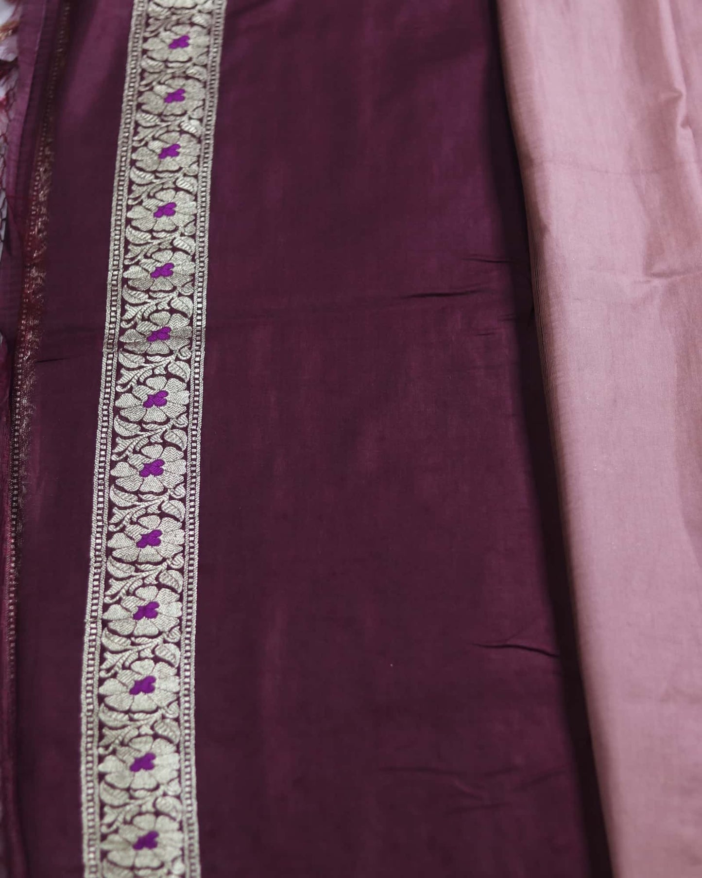 Onion Muga Silk Banarasi Saree