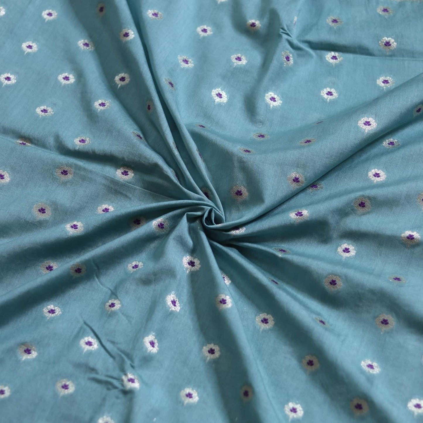 Baby blue Semi Muga Silk Banarasi Saree