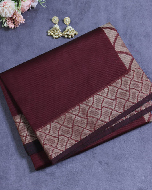 Brown Kota Silk Saree