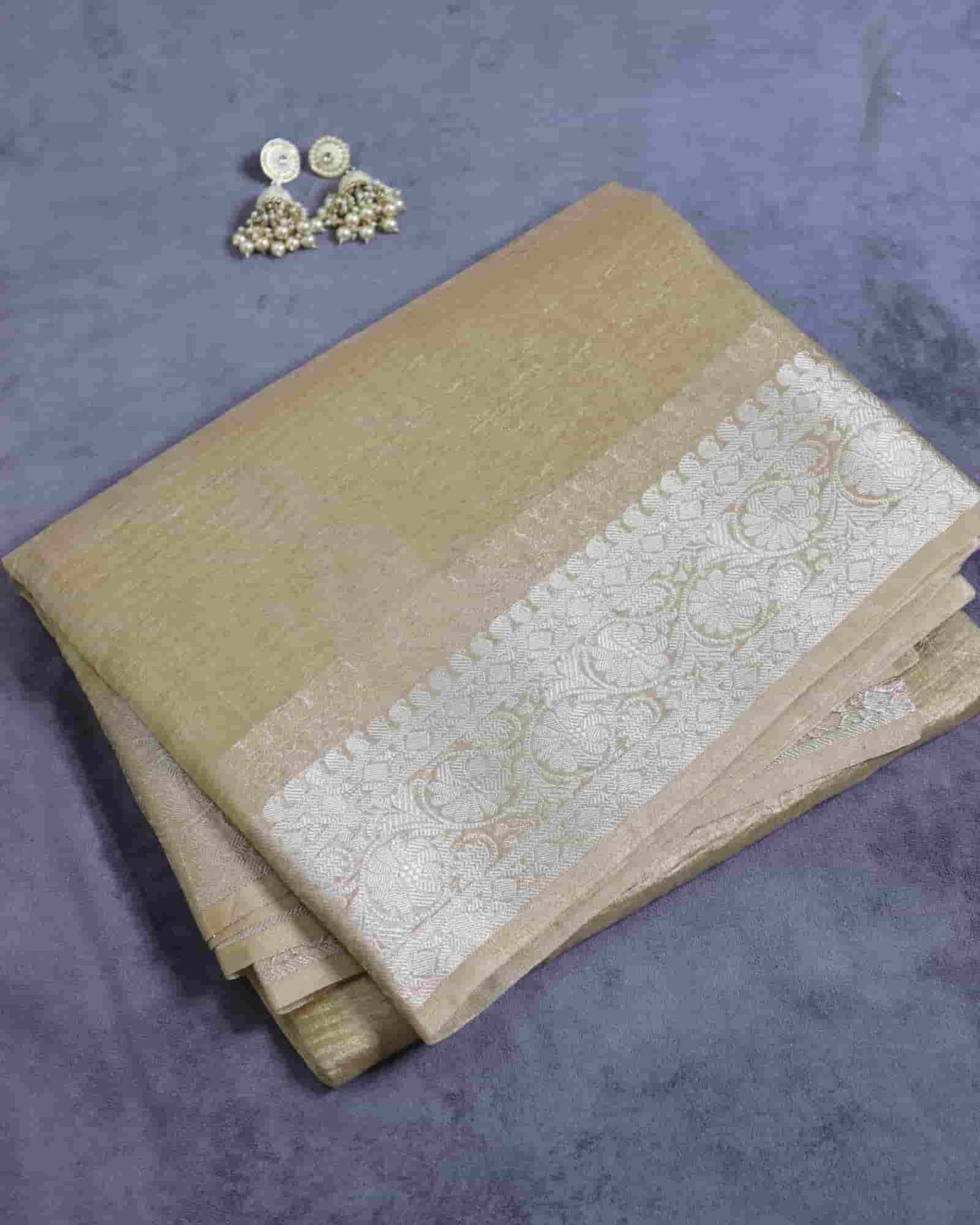 Olive Tissue Silk Banarasi Saree