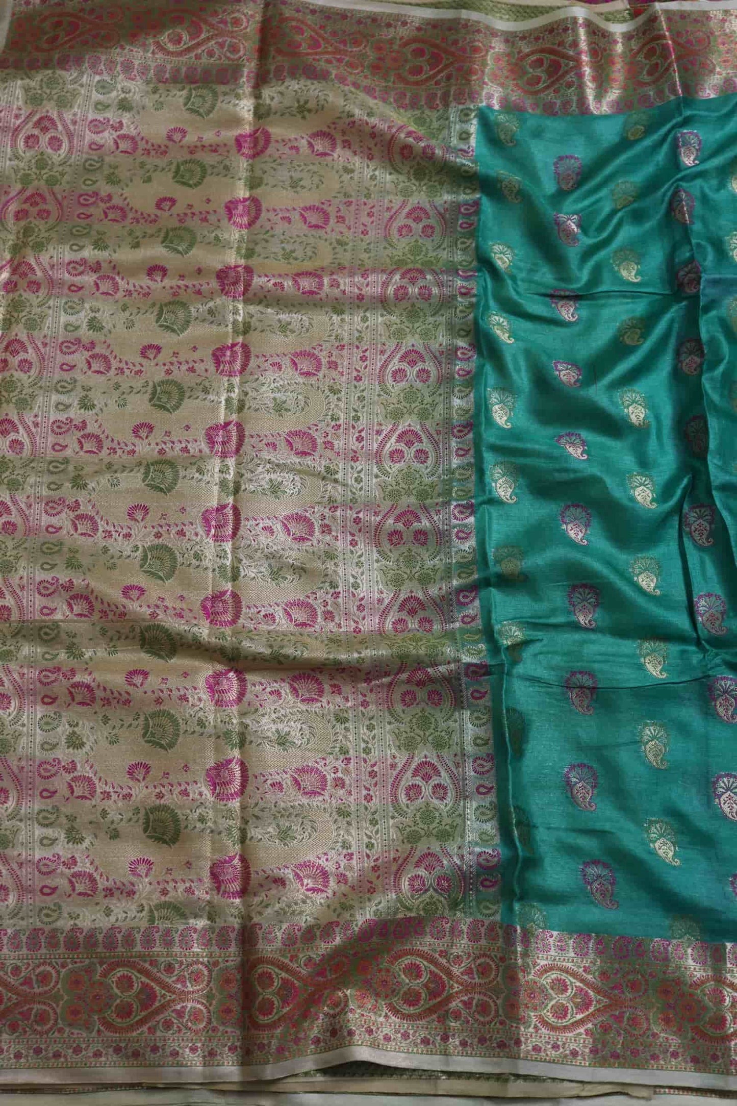 Green Tussar Silk Saree