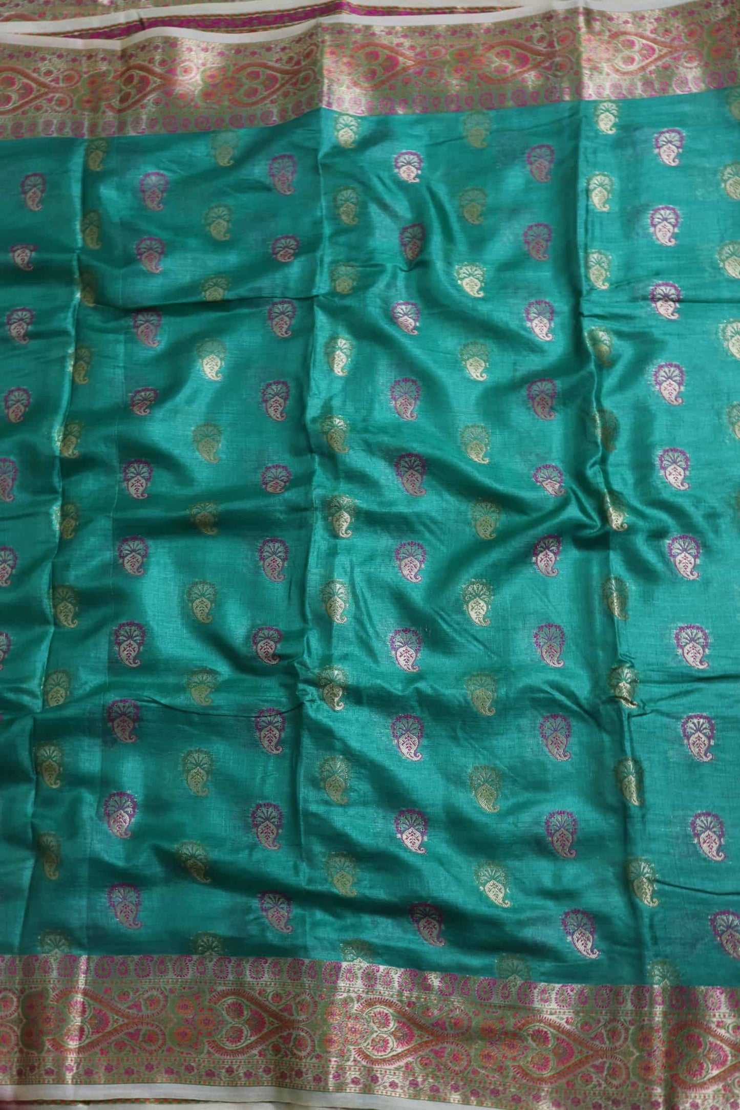 Green Tussar Silk Saree