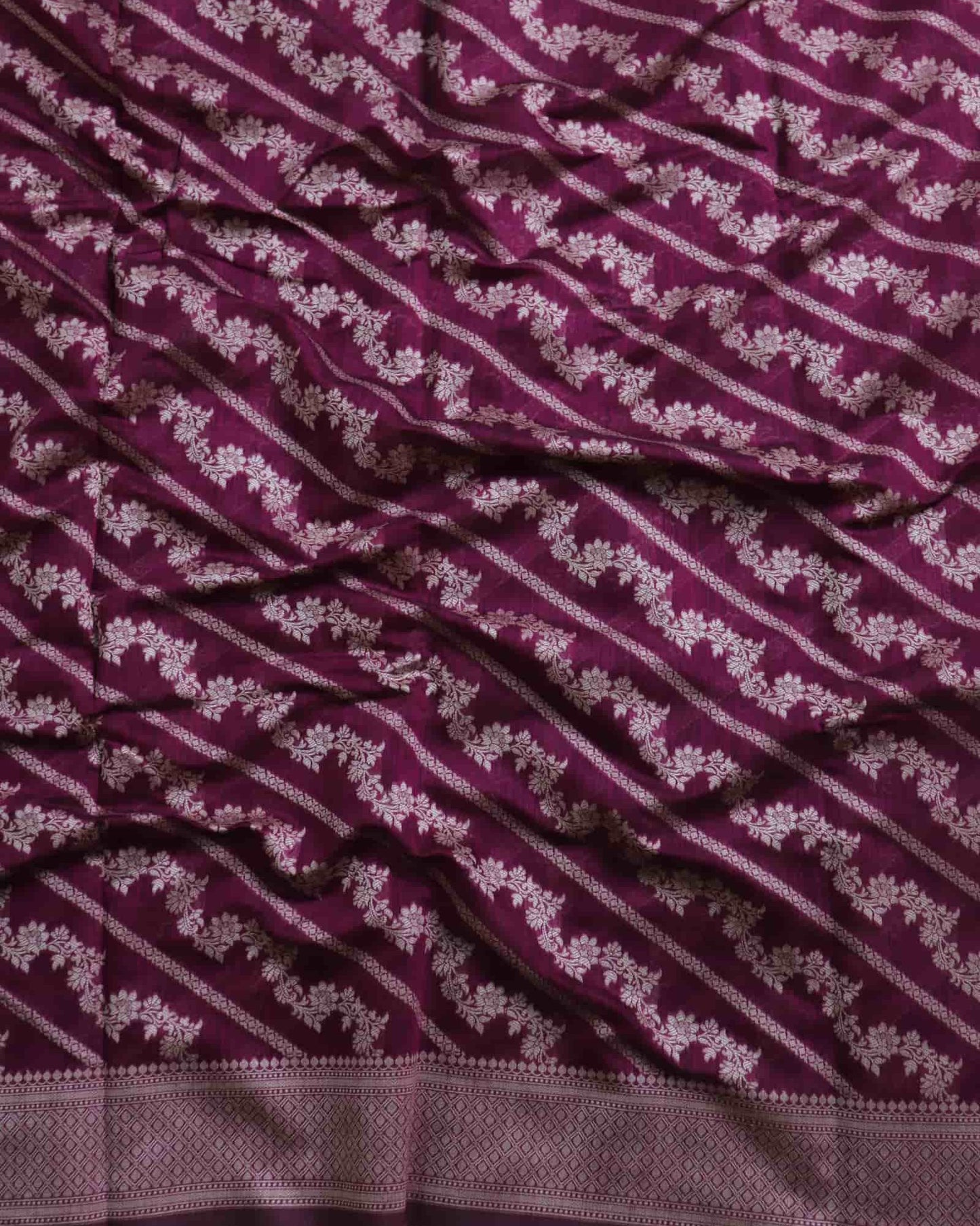 Maroon Cotton Silk Banarasi Saree