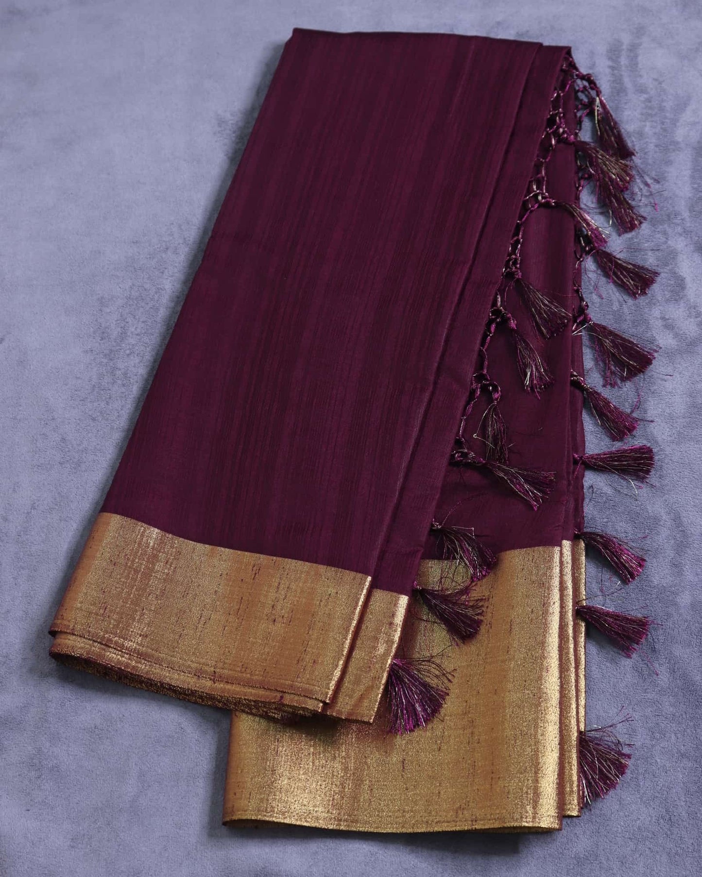 Dark Maroon Soft Silk Saree