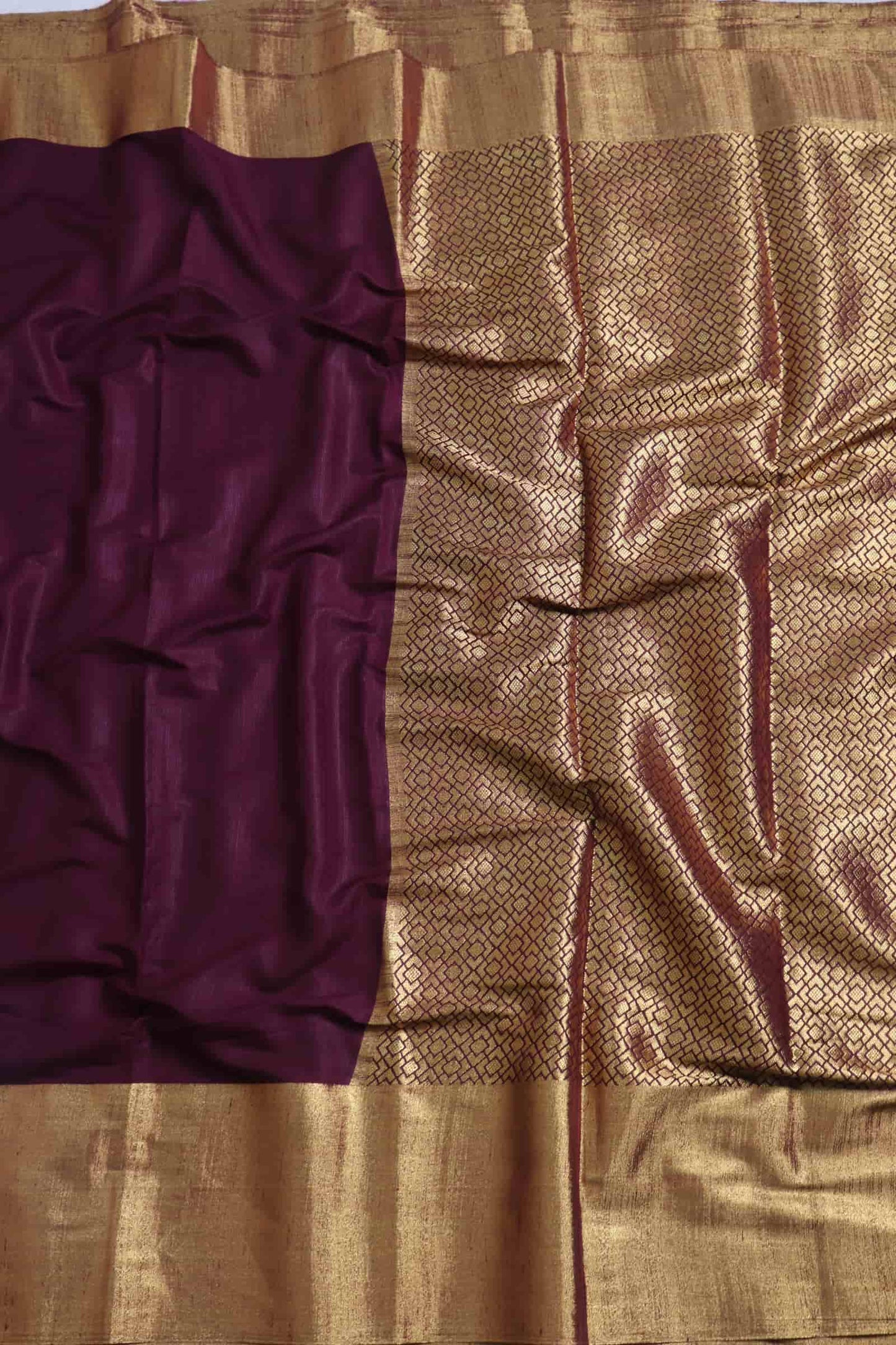 Dark Maroon Soft Silk Saree