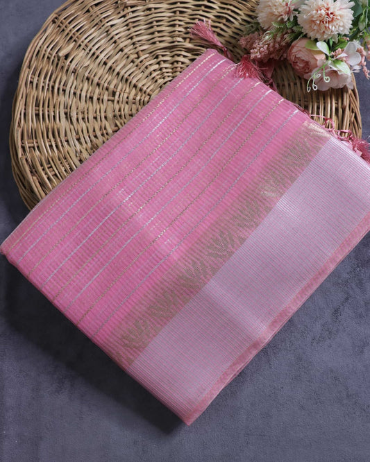 Baby Pink Kota Silk Saree