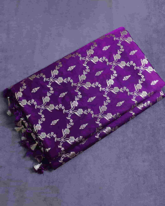 Purple Mashru Silk Saree