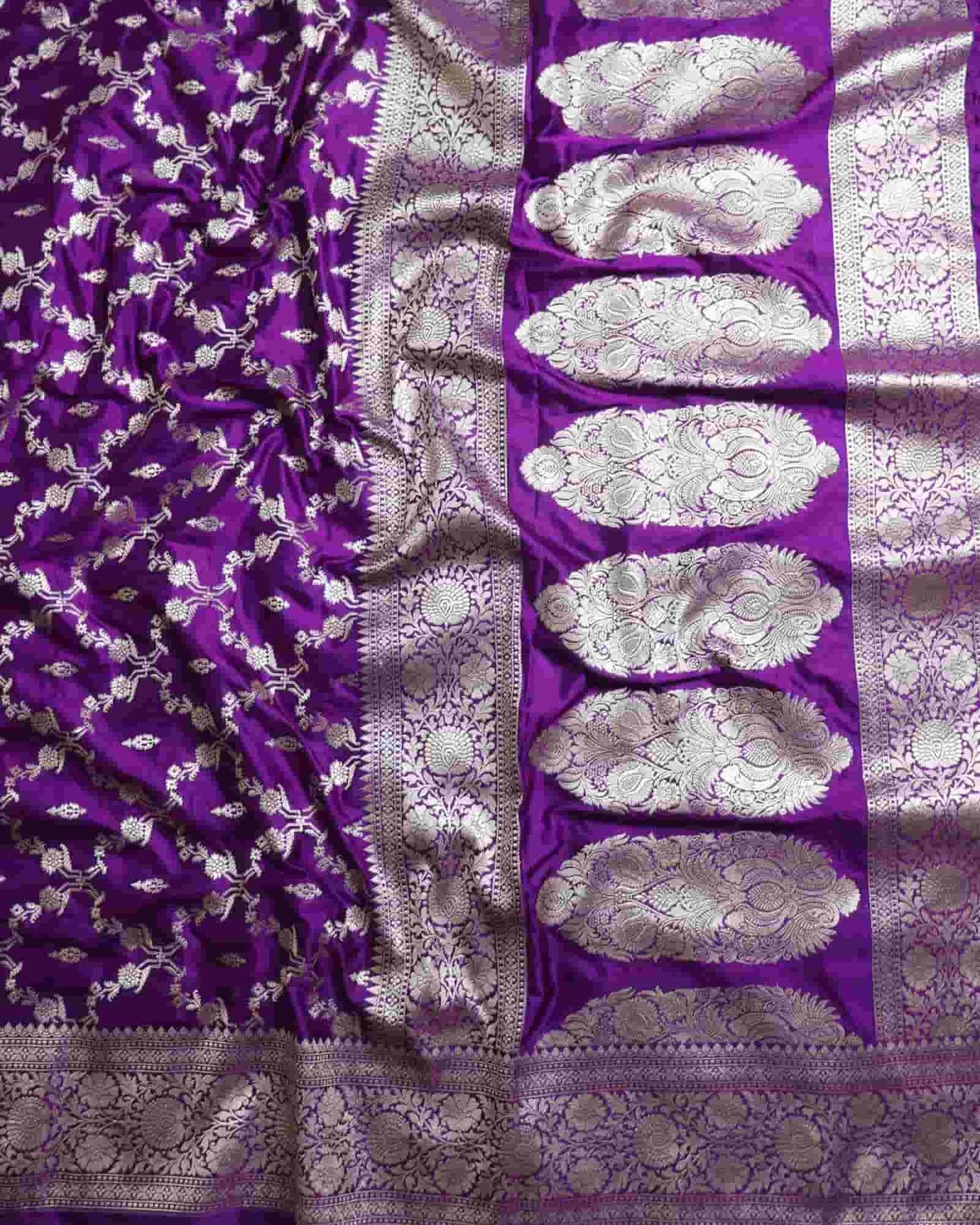 Purple Mashru Silk Saree