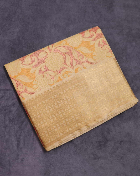 Mustard Cotton Silk Saree