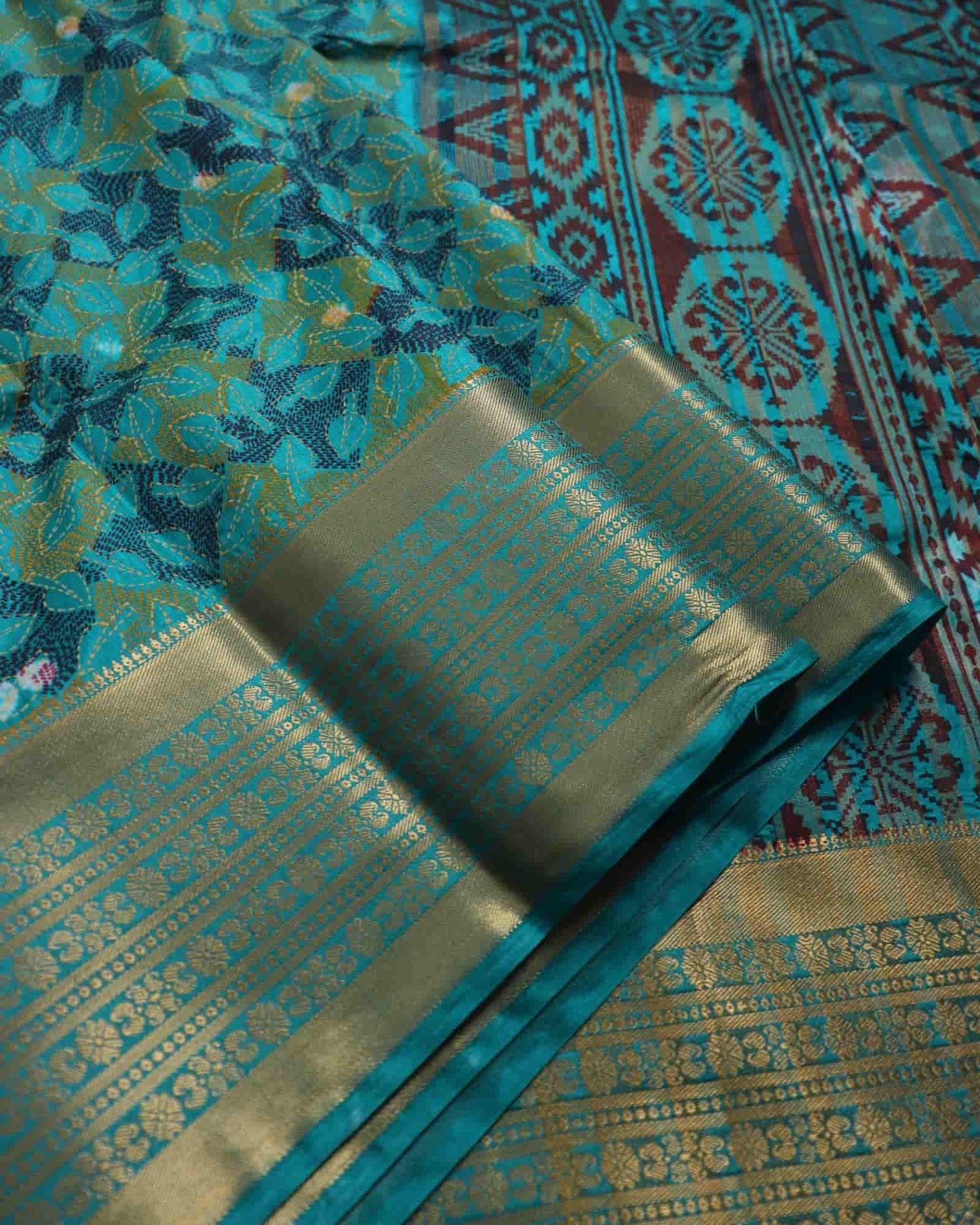 Teal Green Cotton Silk Saree