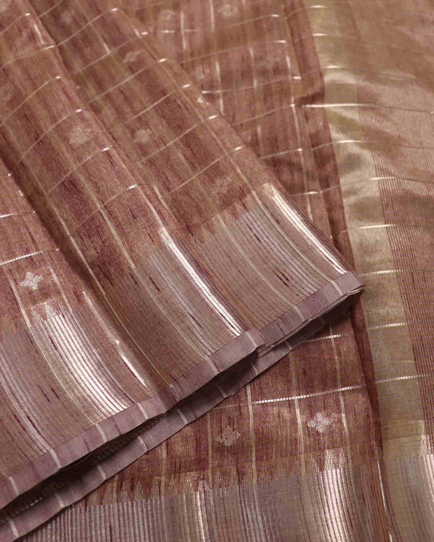 Brown Tussar Silk Saree