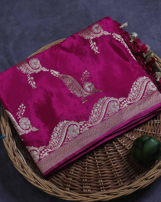 Pink Crepe Georgette Banarasi Saree