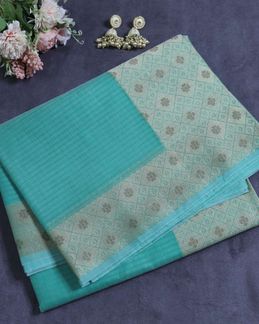 Sea Green Kota Silk Saree